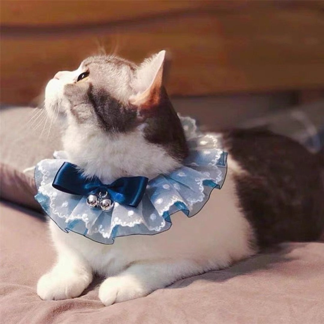 Beautiful Handmade Bell Collar, Pet Party, Wedding Lace Collar, Pet