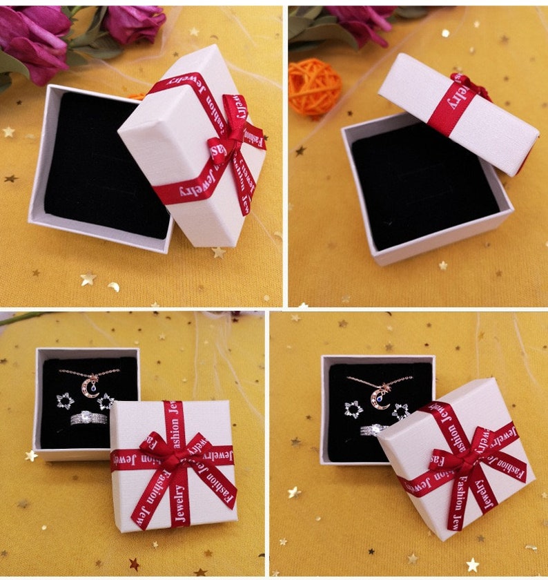 Ring Pendant Bracelet Necklace Earrings Jewelry Gift Box, Ribbon Wrapping box, Bridal Bridesmaid Jewelry Gift Boxes, Special Day Gift Boxes image 5