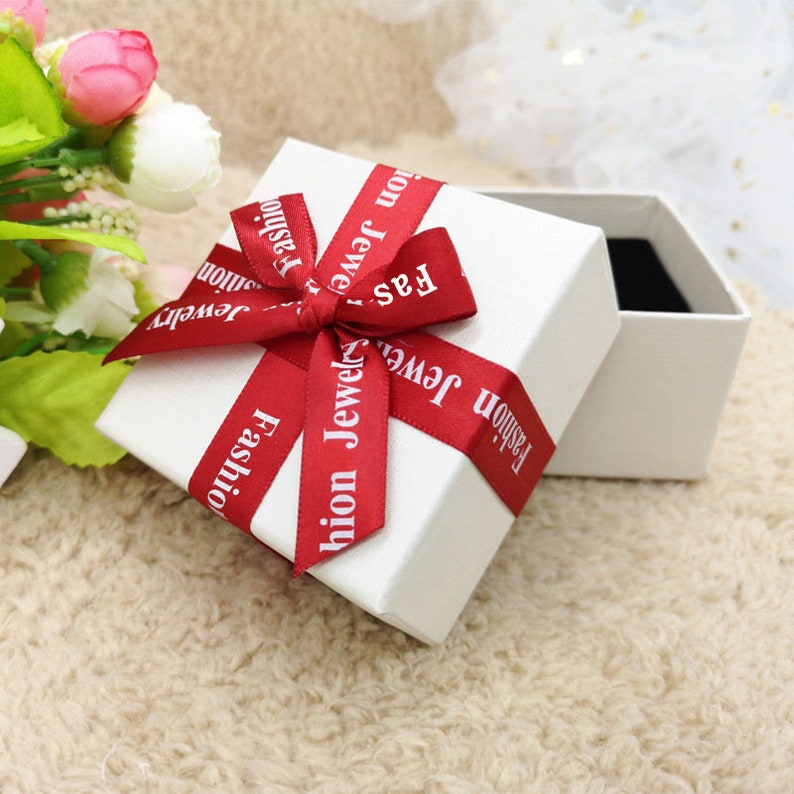 Ring Pendant Bracelet Necklace Earrings Jewelry Gift Box, Ribbon Wrapping box, Bridal Bridesmaid Jewelry Gift Boxes, Special Day Gift Boxes Red Ribbon