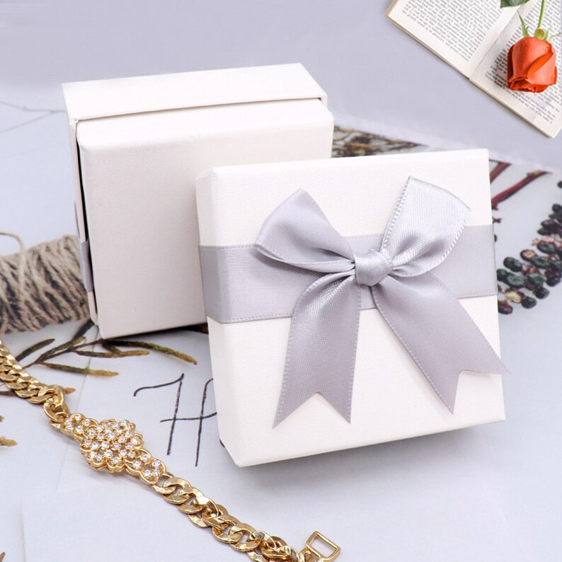 Ring Pendant Bracelet Necklace Earrings Jewelry Gift Box, Ribbon Wrapping box, Bridal Bridesmaid Jewelry Gift Boxes, Special Day Gift Boxes image 7