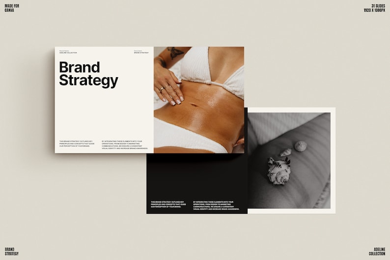 May include: A black and white image of a seashell on a textured surface. The image is part of a brand strategy guide with the text "Brand Strategy" on the cover.