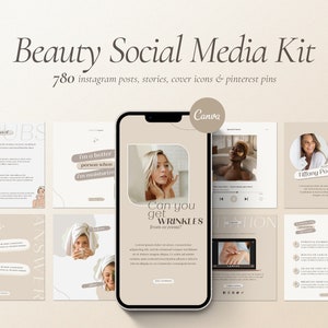 780 Natürliche Schönheit Instagram Vorlage. Business Branding für Schönheit und Hautpflege. Schönheit Social Media Post und Stories. Schönheit Leinwand Vorlage