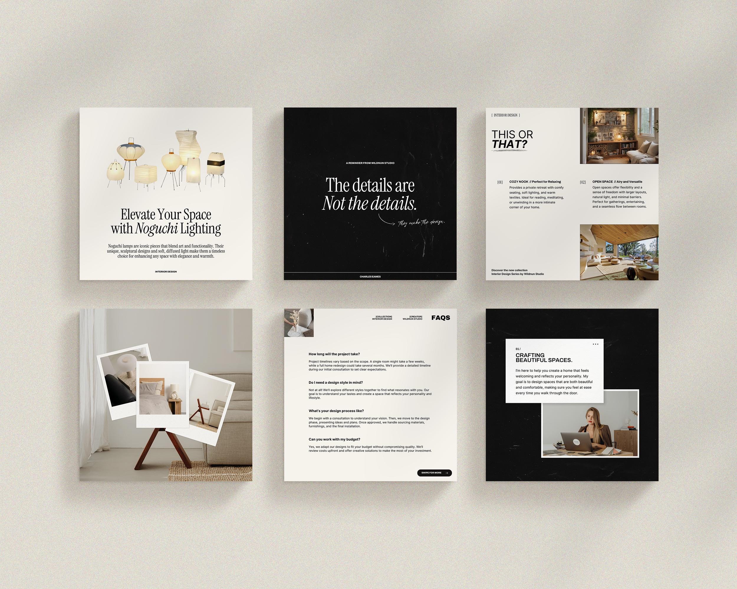 Interior Design Instagram. Home Decor Template. Interior Designer ...
