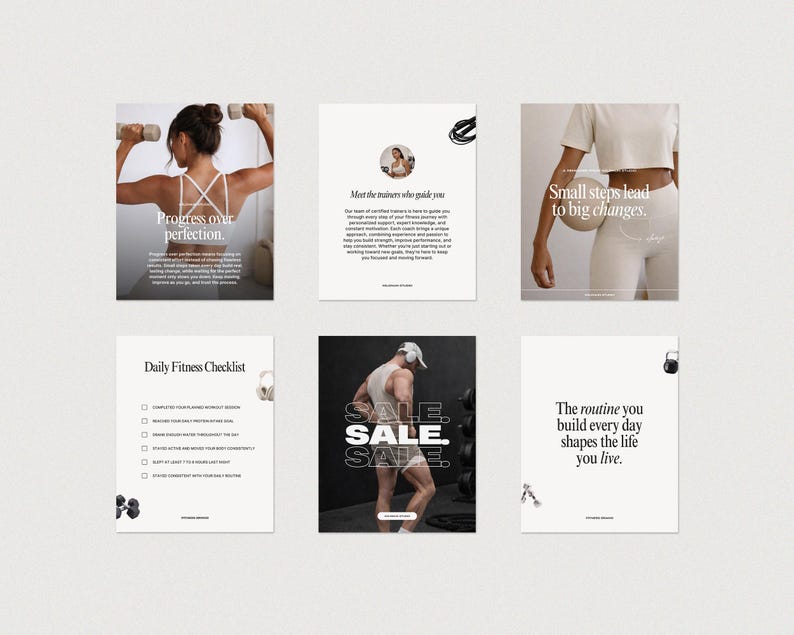 2026 Fitness Canva Templates for Coaches, Gym Social Media Bundle, Editable Workout Posts, Personal Trainer Marketing Kit image 9