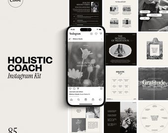 Holistic Coach Instagram Templates: Social Media Kit (Canva)