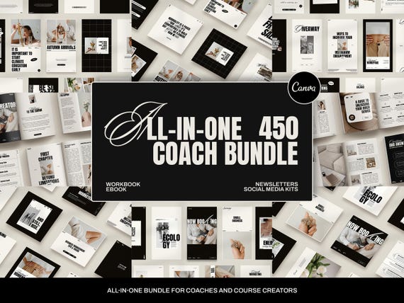 Canva Coach Template Bundle: Ebook, Workbook, Newsletter & Social Media
