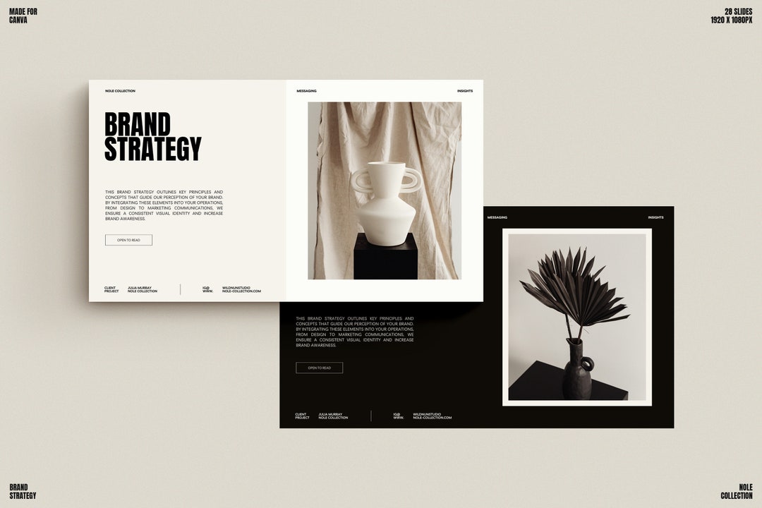 NOLE Brand Strategy Template for Canva | Pitch Deck Template | Brand ...