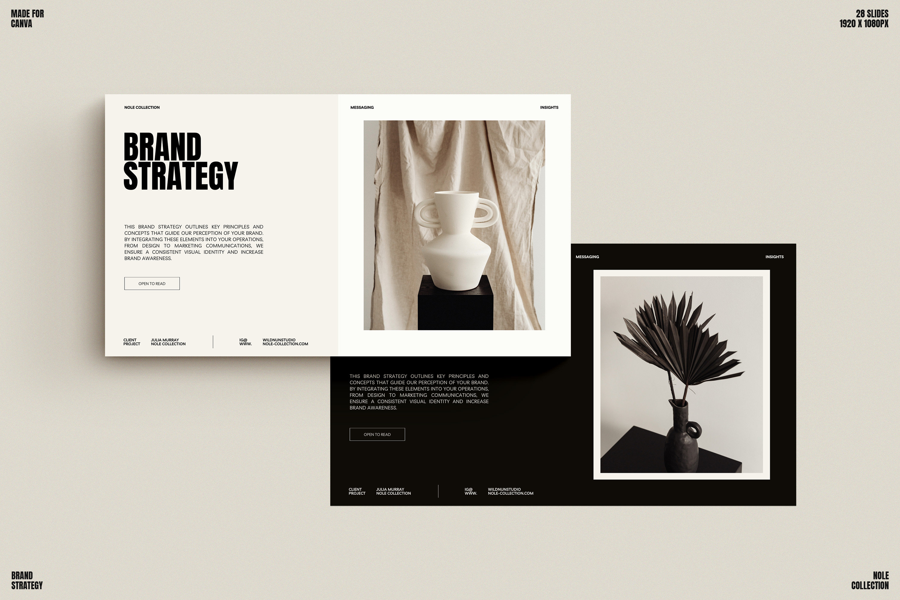 NOLE Brand Strategy Template for Canva | Pitch Deck Template | Brand ...