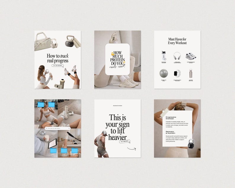 2026 Fitness Canva Templates for Coaches, Gym Social Media Bundle, Editable Workout Posts, Personal Trainer Marketing Kit image 4