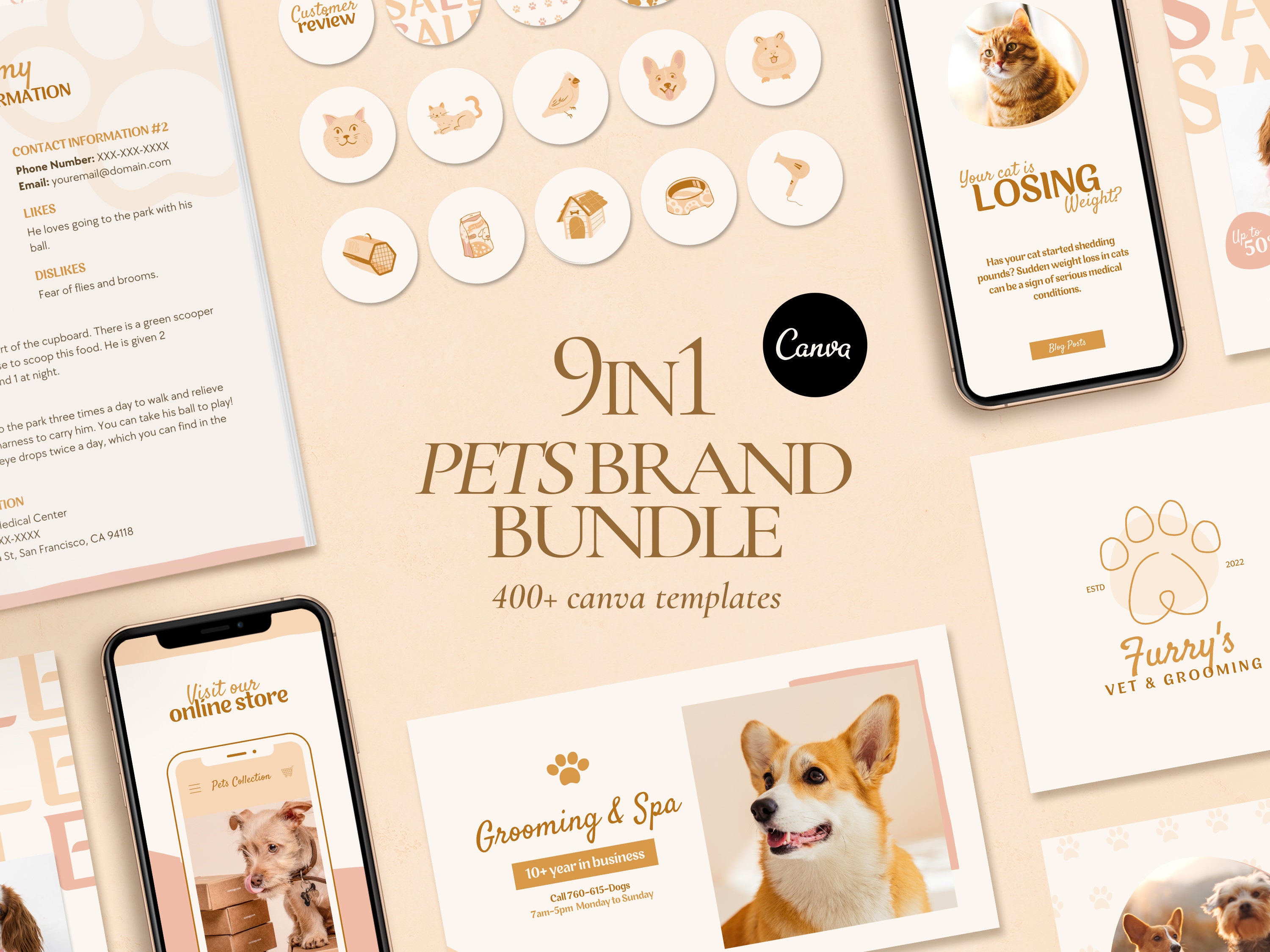 9in1-pets-complete-brand-bundle-pet-and-dog-branding-etsy
