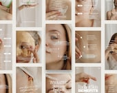 Esthetician Instagram Templates: Skincare Social Media Bundle (Canva)