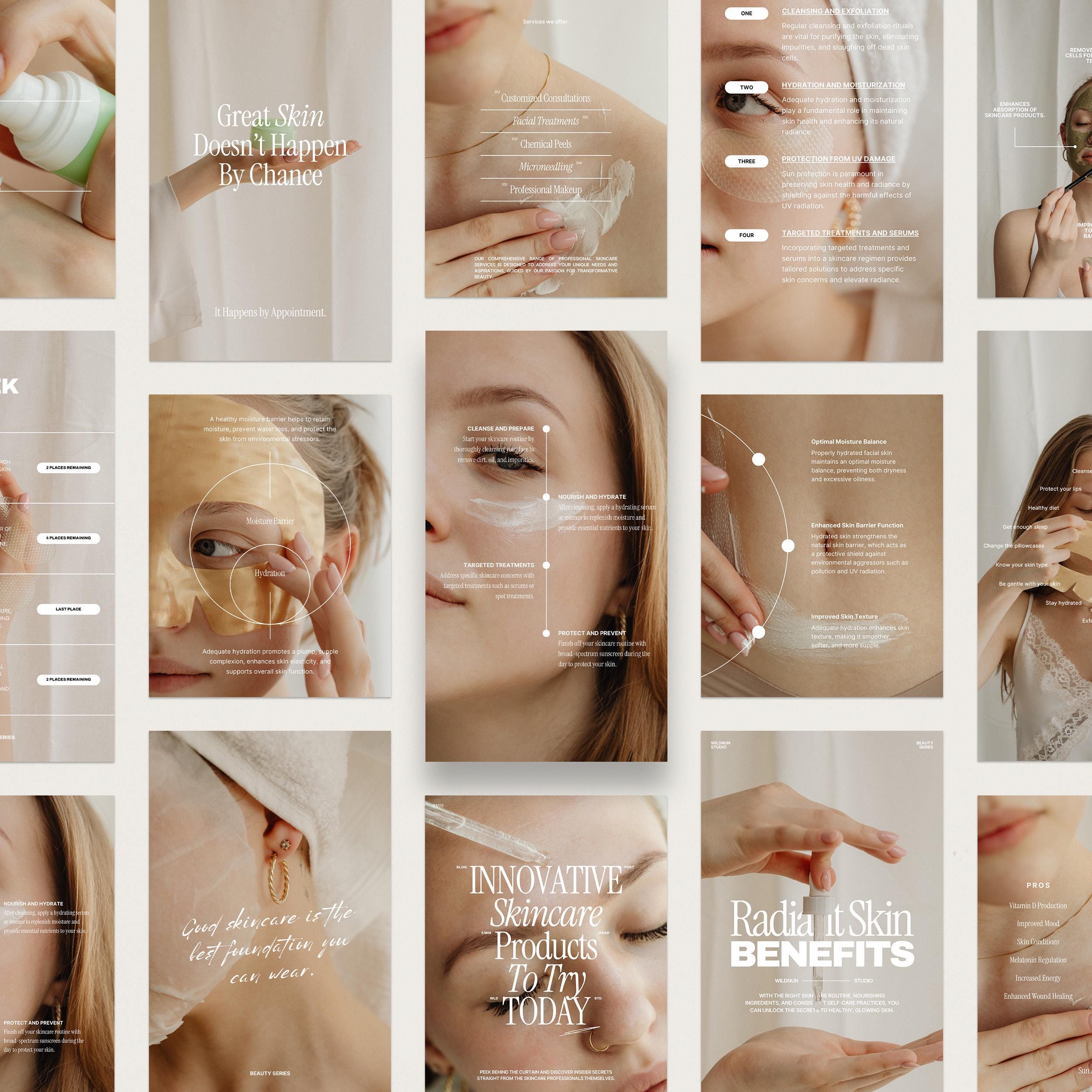Skincare Instagram Templates, Esthetician Instagram Template, Skincare Social Media Posts, Skincare Coach, Skincare Post, Skincare Bundle
