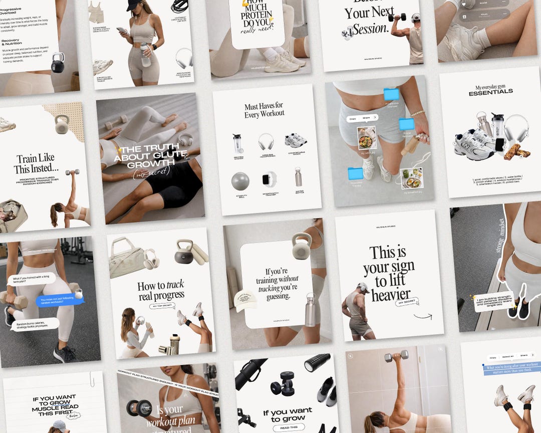 2026 Fitness Canva Templates for Coaches, Gym Social Media Bundle ...