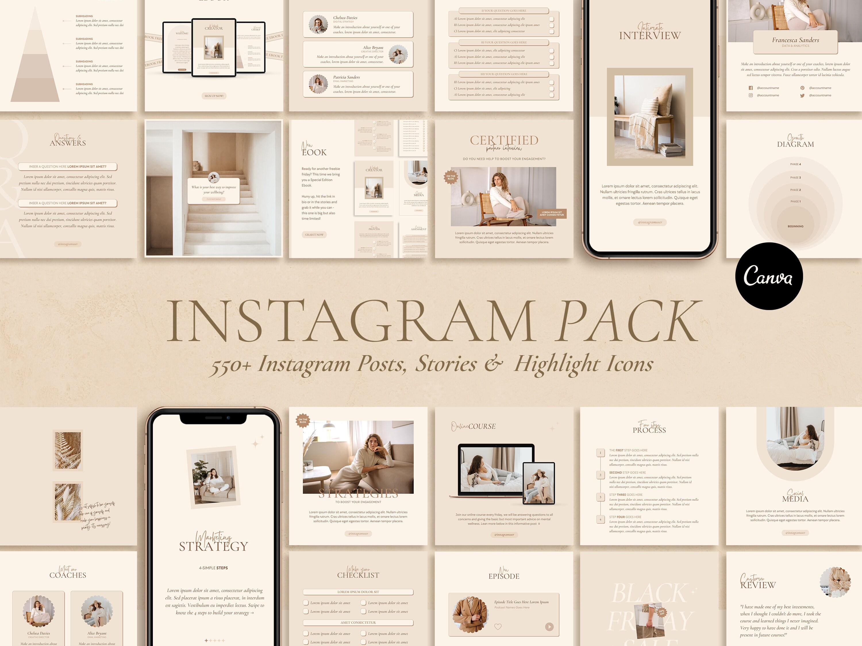 Coaching Instagram Templates, Canva Template, Life Coach Instagram ...