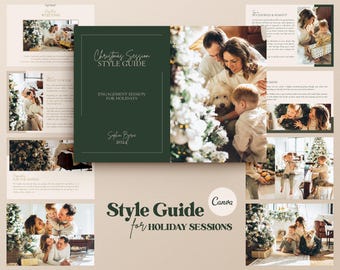 Christmas Style Guide Template. Family Christmas Photo Session Guide. What To Wear Guide Template. Holiday Mini Session Style Guide for Xmas