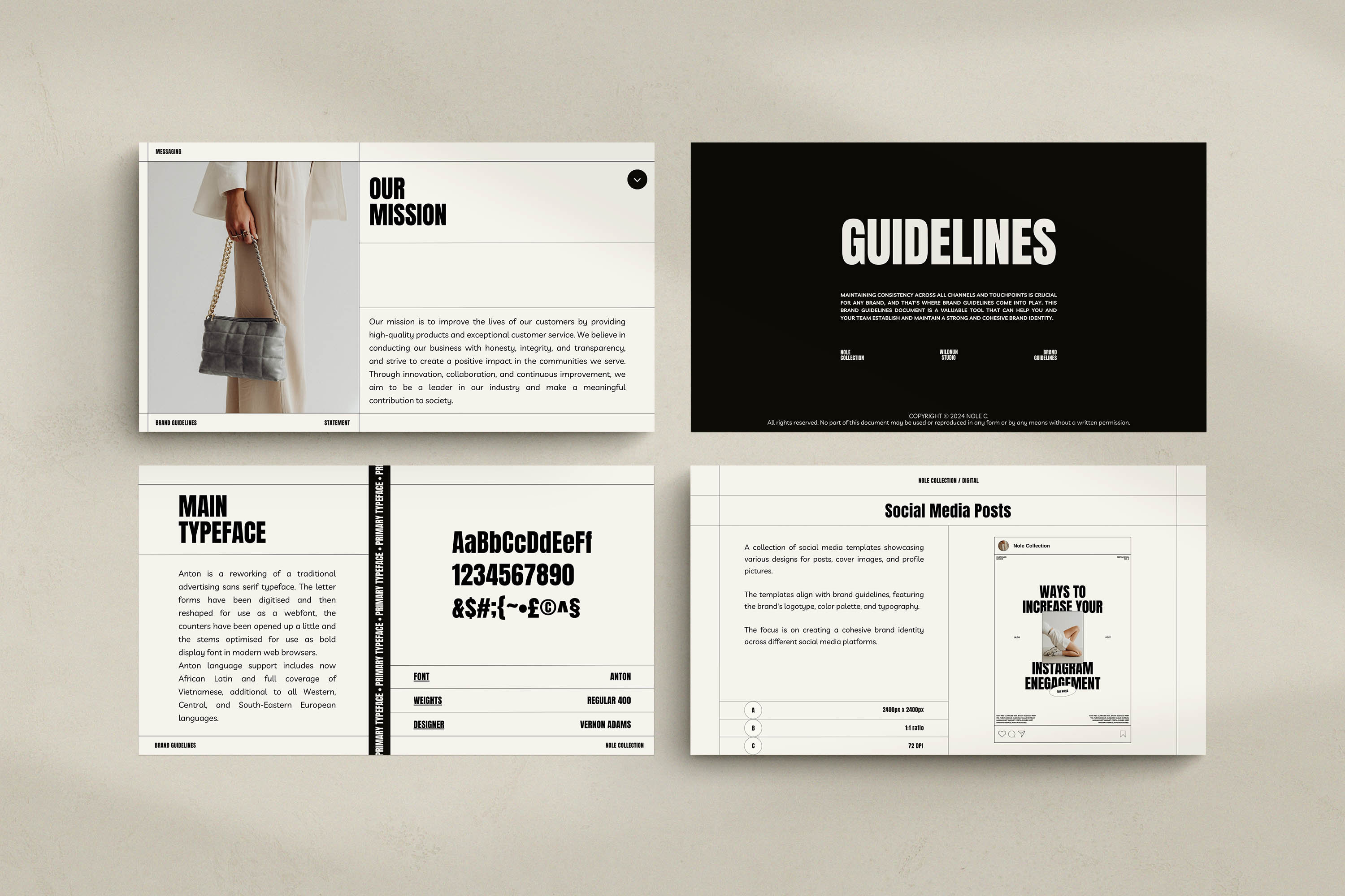 Plantilla de pautas de marca NOLE para Canva / Guía de estilo de marca ...