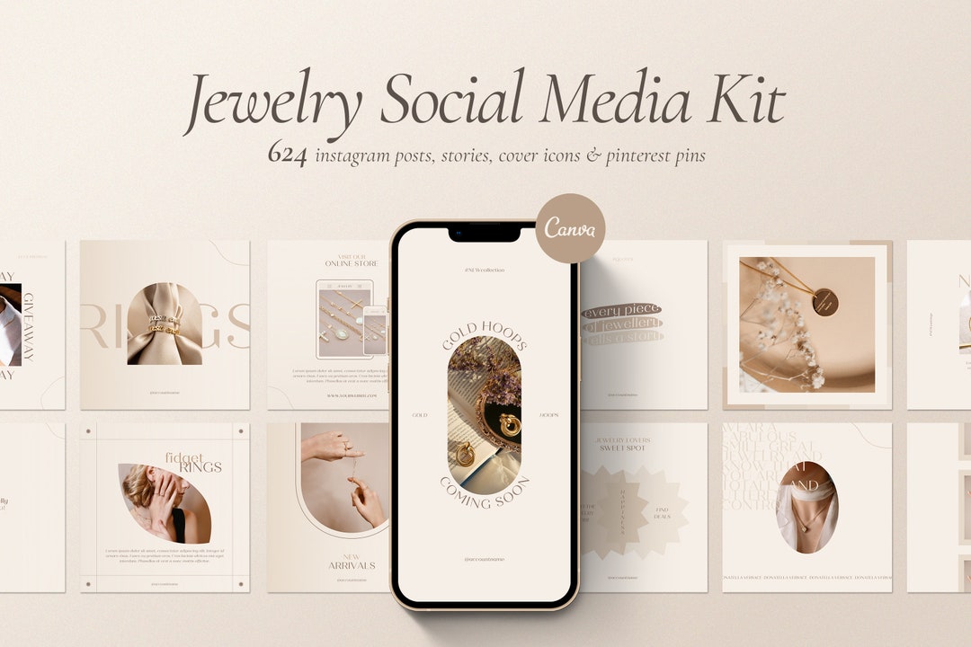 Jewelry Instagram Templates: Social Media Branding Kit (canva) - Etsy