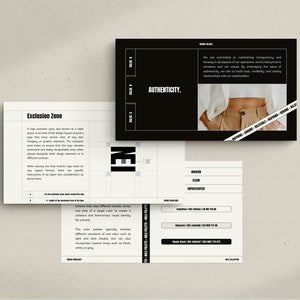 May include: A black and white graphic design guide with the text "Exclusion Zone" and a grid pattern. The guide explains the importance of maintaining a clear space around a logo to ensure its visibility and prevent it from being obscured by other elements.