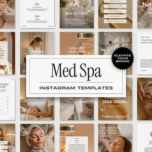 Medspa Instagram-mallar för Canva: Lyxigt klinikpaket för sociala medier
