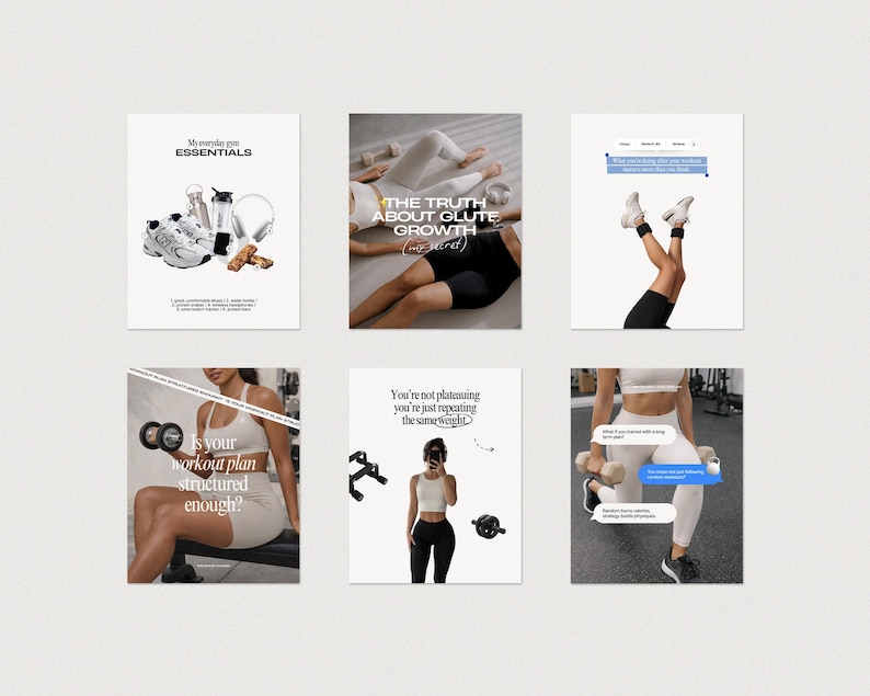 2026 Fitness Canva Templates for Coaches, Gym Social Media Bundle, Editable Workout Posts, Personal Trainer Marketing Kit image 8