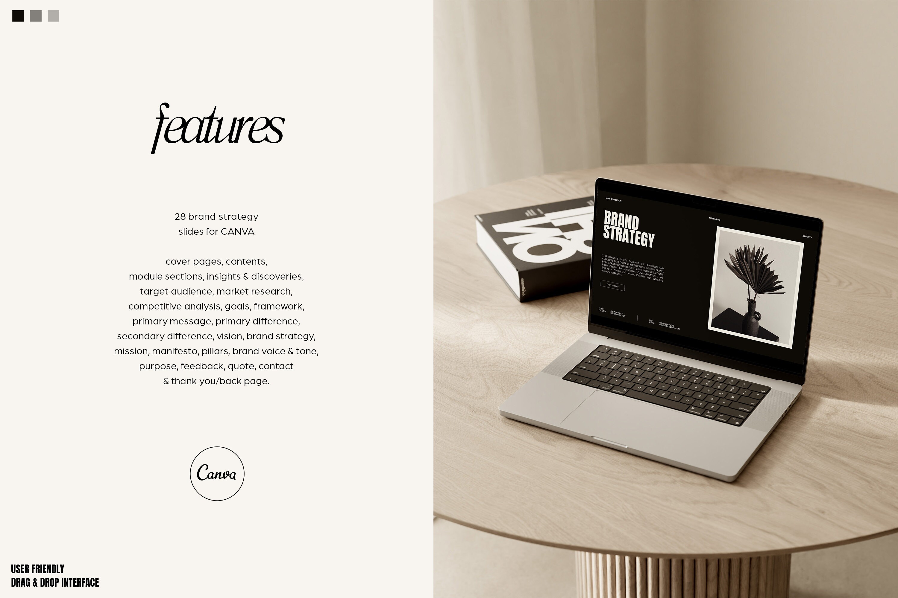 NOLE Brand Strategy Template for Canva | Pitch Deck Template | Brand ...