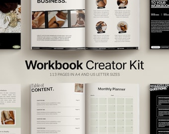 Szablon skoroszytu ADE dla trenerów i twórców kursów, przewodnik po działaniach webinarowych, skoroszyt kursu online, twórca magnesu na potencjalnych klientów, szablon Canva