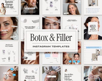 Med Spa Instagram Templates Canva Botox and Filler Social Media Templates for Aesthetic Clinics
