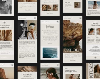 Editorial Newsletter Templates for Canva. Email Marketing Templates. Mailchimp, Klaviyo, Brevo, Flodesk. Canva Newsletter Templates.