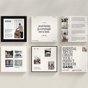 May include: A collage of images with tips for creating a perfect bedroom oasis. The text reads "Essential Tips to Create Your Perfect Bedroom Oasis."