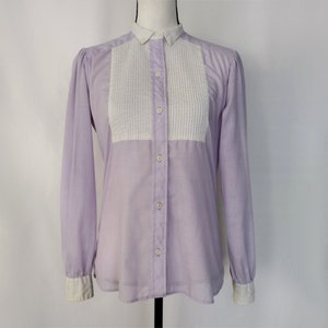 1970s Vintage Lavender Button Down Western Prairie Shirt Size M/L