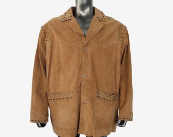 Large/ XL Long Vintage 60s 70s Mcgregor Brown Suede Leather Coat