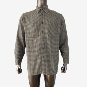 Vintage 1990s Levi&#39;s Jeans Green Check Collared Casual Button Down Shirt Size L