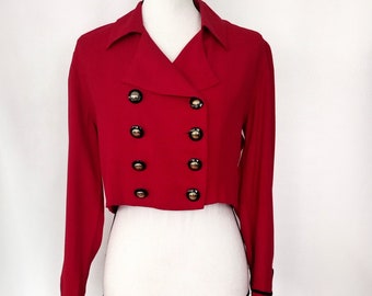 cropped red jacket