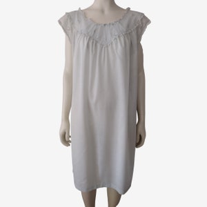 Vintage 1970s Sears Light Blue Cotton Blend Midi Nightgown Size M L