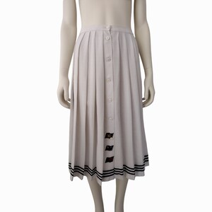 Vintage 1980s Daniel Hechter Pleated Button Down Midi A Line Skirt