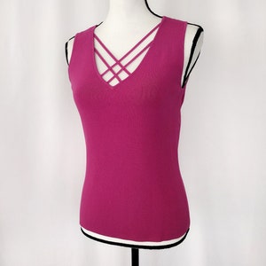 Vintage Y2K Cable & Gauge Purple Strappy Sleeveless Knit Top image 6