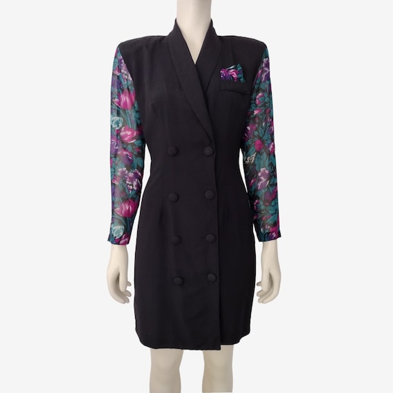sheer blazer dress Chic And Fab Sheer Sleeve Blazer Dress
