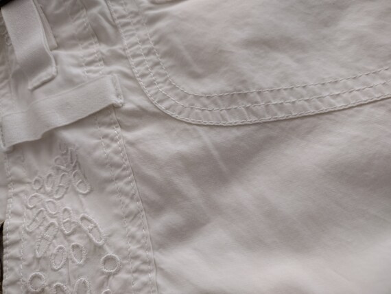 Vintage Y2K Knitro White Cotton Low Rise Embroide… - image 8