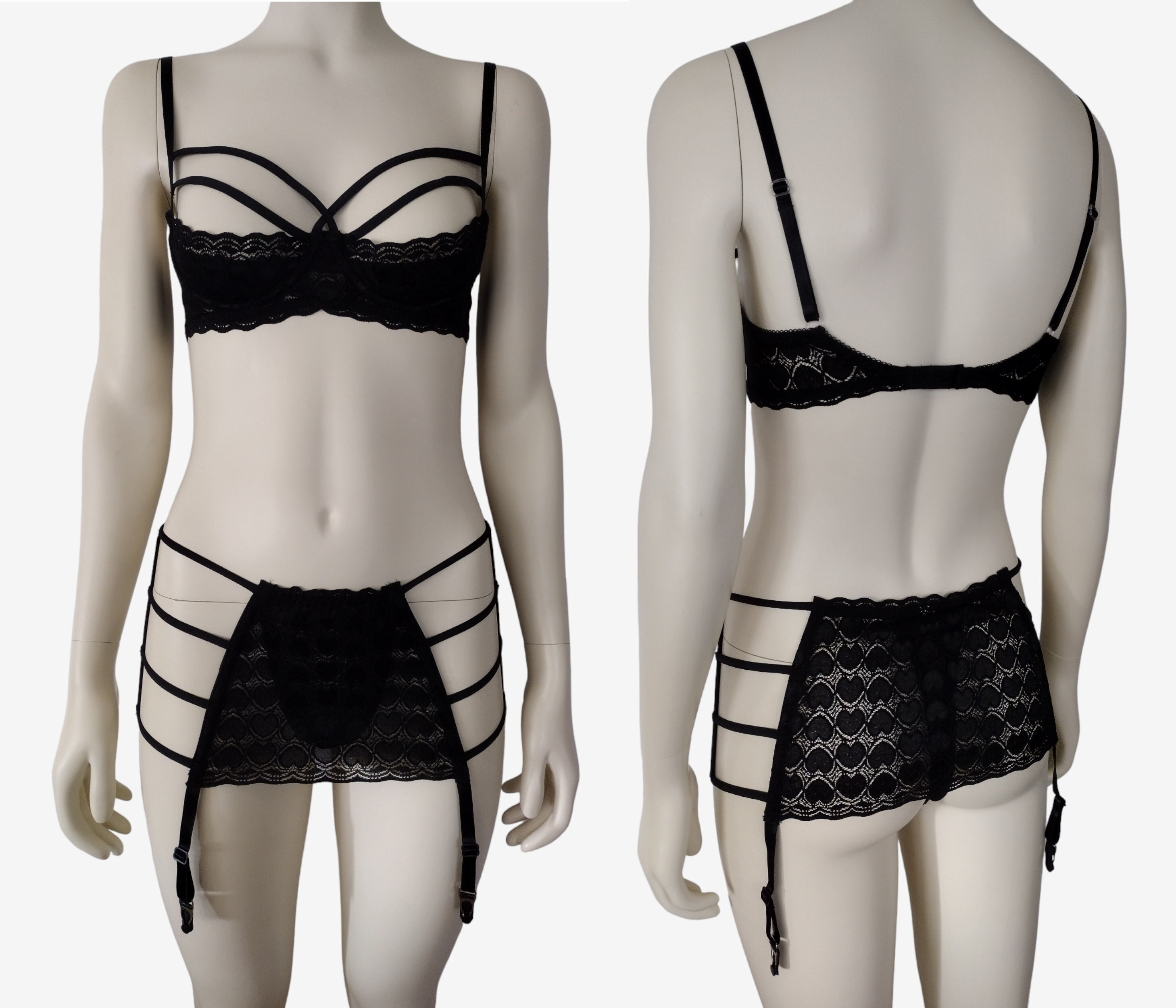 shelf bra garter belt set A mini project I did today, it took me about 40 minutes to complete. I  think I'll make a tutorial on how to make a garter belt from scratch at  some point, main image 0