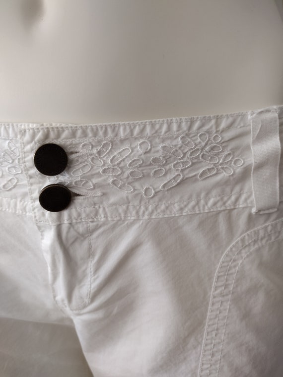 Vintage Y2K Knitro White Cotton Low Rise Embroide… - image 7