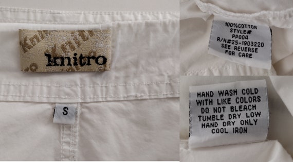 Vintage Y2K Knitro White Cotton Low Rise Embroide… - image 9