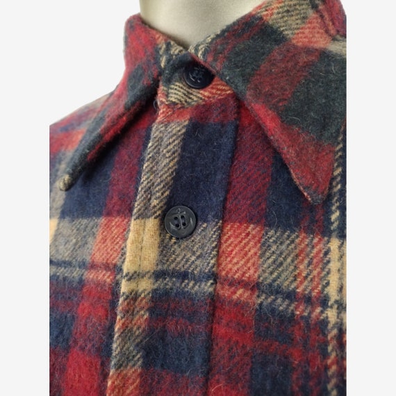 Vintage 1970s JcPenny Wool Blend Red Blue Plaid B… - image 3