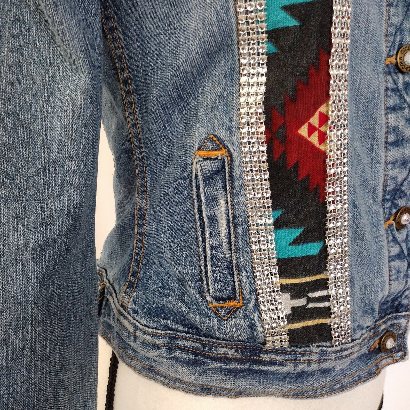 Y2K Vintage Coca Cola Aztec Print Fringe Denim Jacket - Etsy