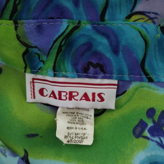 1980s Vintage Cabrais Colorful Semi Sheer Button … - image 7