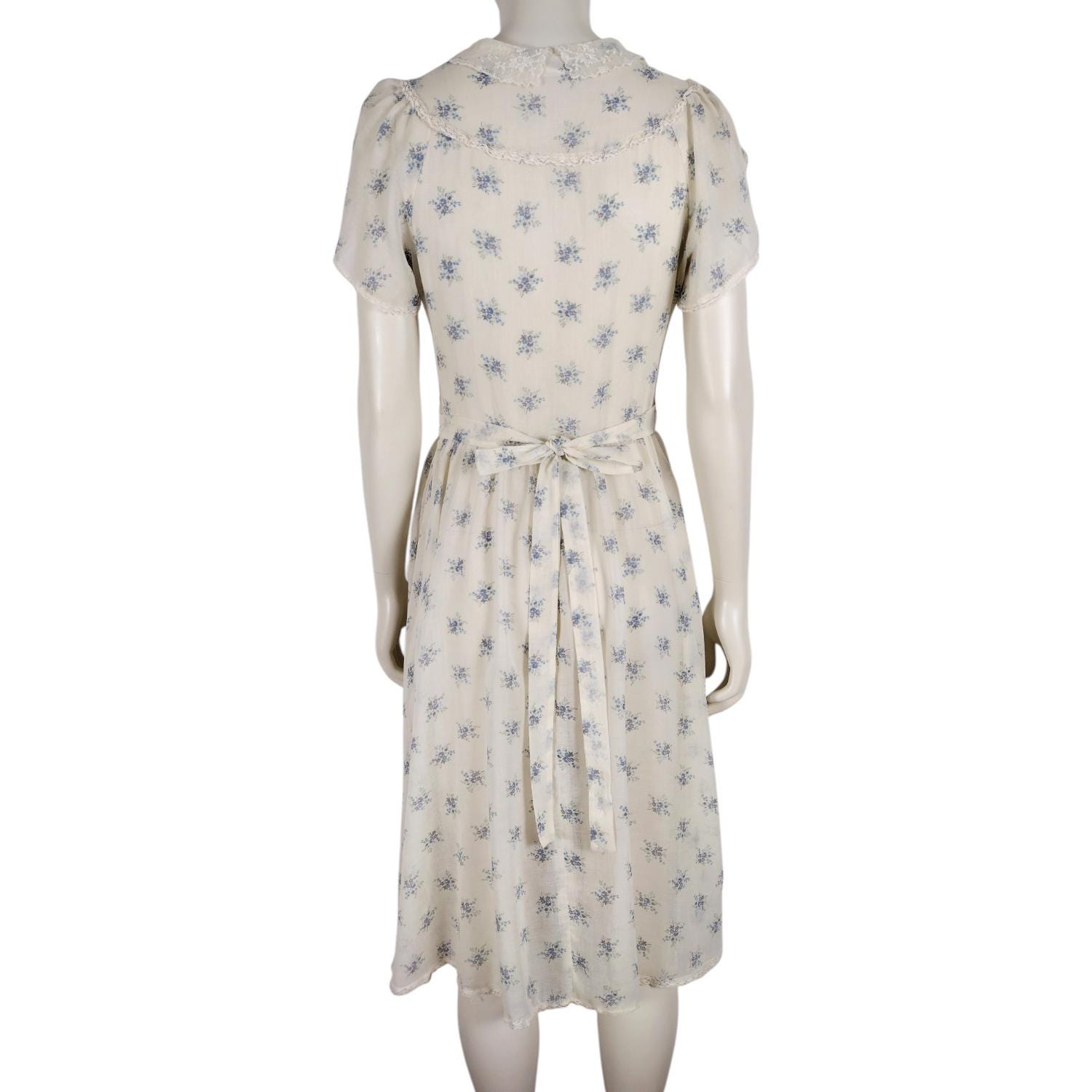 Vintage 1970s Gunne Sax Style Ivory Floral Button Down Midi Prairie ...