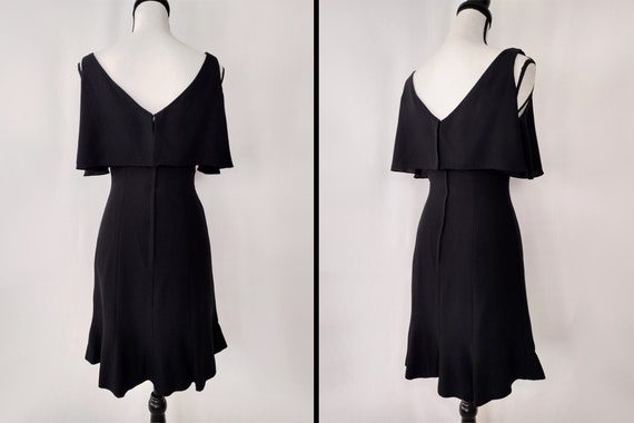 Vintage 50s Black Sleeveless V Neck Little Black … - image 4