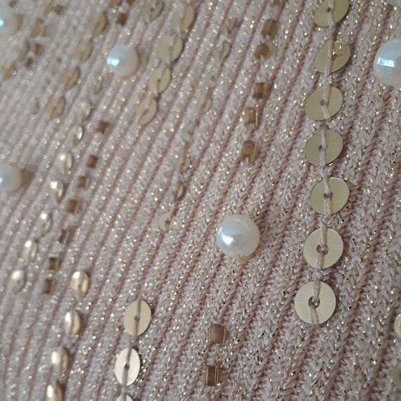 Y2K Vintage Cache Golden Tan Sleeveless Sequin Be… - image 8