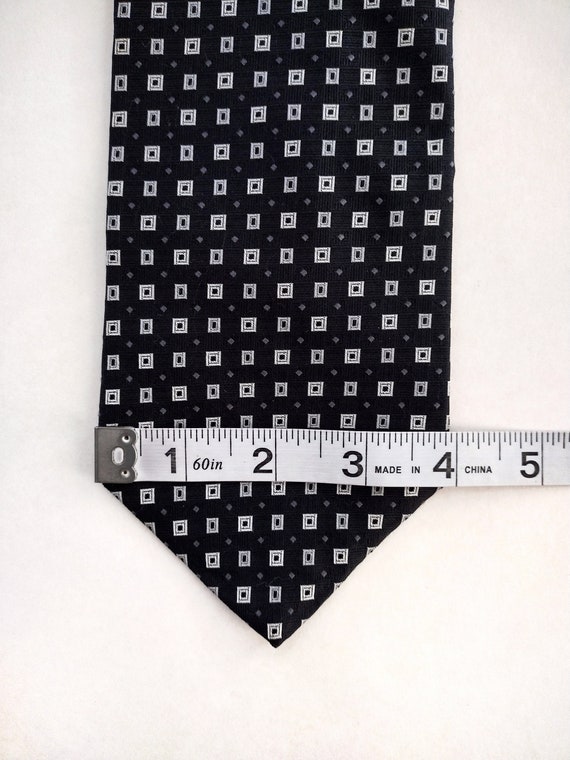 Van Heusen Black and White Micro Square Woven Sil… - image 5