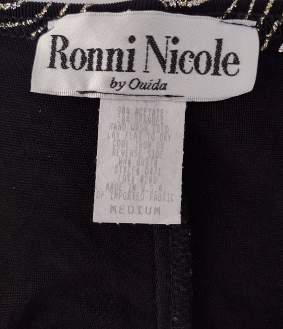 1990s Vintage Ronni Nicole Black and Silver Glitt… - image 8