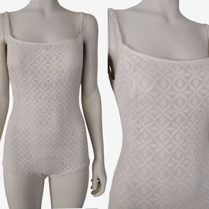 Vintage 1950s Cole Of California White Textured Backless One Piece Swimsuit Size XS